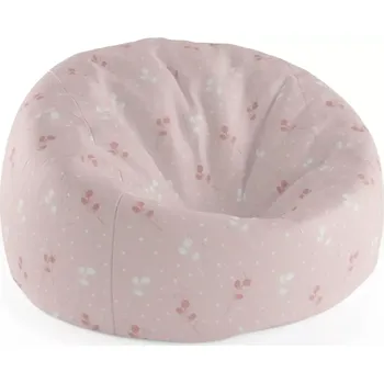 Sedací pytel Sablio Sedací vak Cocoon Bílé a růžové květy - 75 x 45 x 35 cm