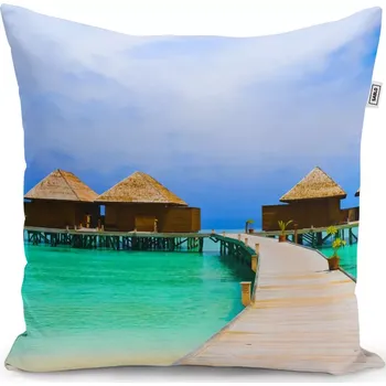 Polštář Sablio Polštář Bungalovy na moři - 40x40 cm