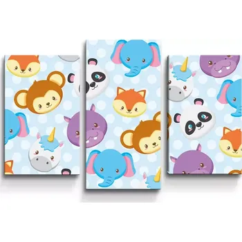 Obraz Sablio Obraz - 3-dílný Zoo pro děti - 75x50 cm