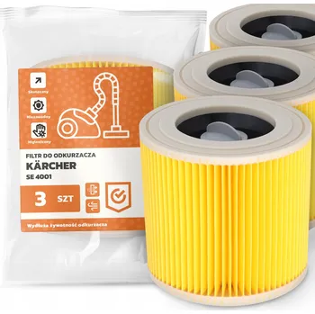 Filtr do vysavače 3x FILTR do VYSAVAČE Kärcher SE 4001 Vzduchový VÝKONNÝ SILNÝ Filtry EM-W