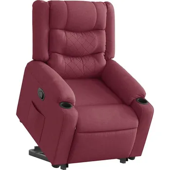 Křeslo Zvedací polohovací křeslo vínové textil Červená3310261