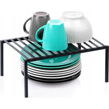 Kuchyňská skříňka KUCHYŇSKÁ POLICE REGÁL ORGANIZÉR NA KOŘENÍ KOVOVÝ ČERNÝ