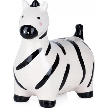 Pokladnička KERAMICKÁ POKLADNIČKA ZEBRA FIGURKA NA PENÍZE PRO DĚTI JAKO DÁREK