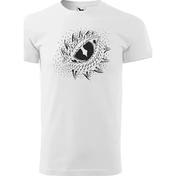 Pánské tričko Sablio Tričko s potiskem Oko predátora - bílé 2XL
