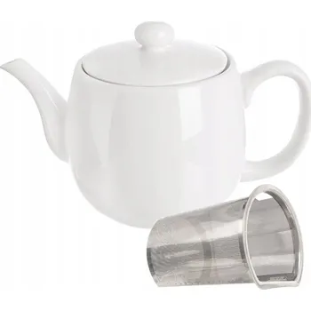 Konvice na čaj ČAJOVÁ KONVICE SE SÍTKEM ČAJNÍK NA ČAJ BYLINKY PORCELÁNOVÝ BÍLÝ 700ML