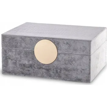 Šperkovnice Šperkovnice na bižuterii šedý samet se zlatým kruhem