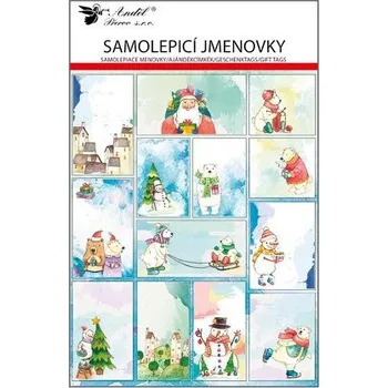 Jmenovka na stůl Samolepicí jmenovky na dárky kreslené, 26ks