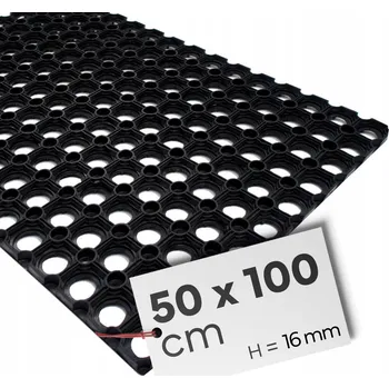 Rohožka Gumová rohožka Sigmet černá, mřížkovaná, 50x100 cm