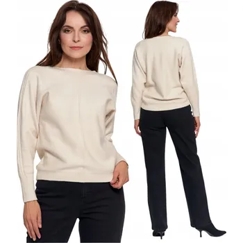 Dámský svetr Měkký dámský svetr volného střihu s prodlouženými rameny MORAJ S/M