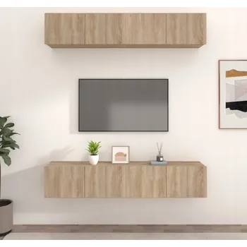 Televizní stolek TV stolky, 4 ks, dub sonoma, 80x30x30 cm