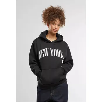 Dámská mikina Dámská mikina Mister Tee New York Ladies Fluffy Hoody velikost M black