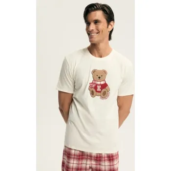 Pánské pyžamo Pánské pyžamo Esotiq Chrismis Krémová M