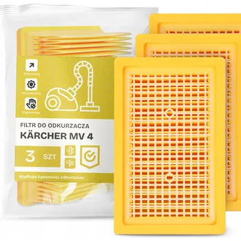 Filtr do vysavače 3x FILTR do VYSAVAČE Kärcher MV 4 Vzduchový Skládaný PLOCHÝ FILTRY EM-W