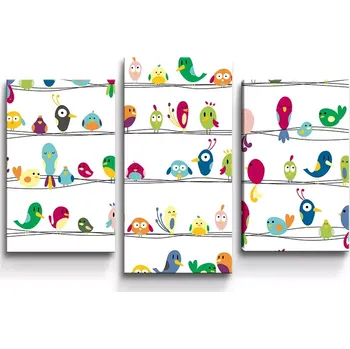 Obraz Sablio Obraz - 3-dílný Ptáčci - 75x50 cm