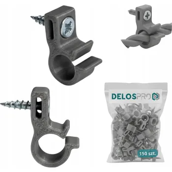 Obraz Univerzální šroubovací háčky pro girlandy, světelné dekorace, šedé, 150 ks