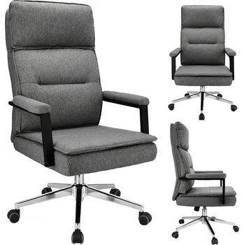 Kancelářská otočná židle světle šedá látka K PSACÍMU STOLU pohodlná do pracovny