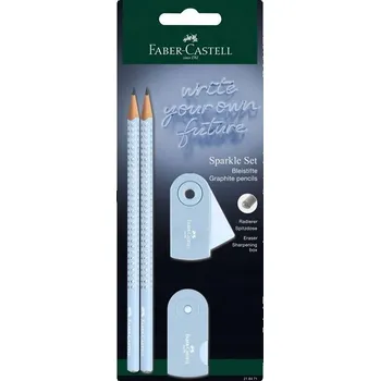 Grafitová tužka FABER-CASTELL Sada tužek Sparkle 2 kusy + guma + ořezávátko Sleeve