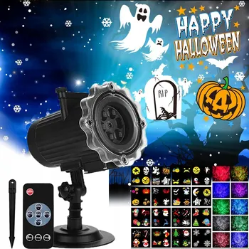 Projektor VÁNOČNÍ PROJEKTOR DOMU LED LASEROVÝ 64 MOTIVŮ 7W S DÁLKOVÝM OVLÁDÁNÍM