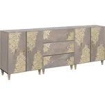 zahrada-XL Sada koupelnových skříněk 3 pcs Šedá a zlatá 180 x 33 x 75 cm 3310152