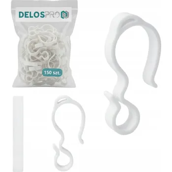 Obraz Univerzální háčky na okap pro světýlka, girlandy a dekorace, bílé, 150 ks