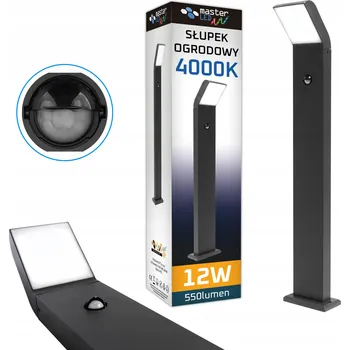 Venkovní osvětlení Osvětlovací sloupek Masterled 80 cm šedý LED s pohybovým senzorem