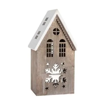 Svícen Dřevěný svícen se sklem - domek 23 cm, 0/12 (cs, Dakls)