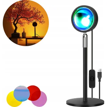 Lampička Lampa Západ Slunce Lampička Sunset Lamp Projektor Východ - Imitující Slunce
