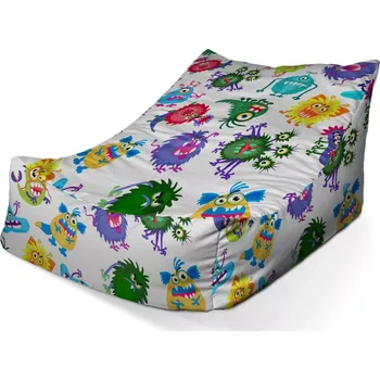 Sedací pytel Sablio Sedací vak Lounge Barevné příšerky - 80 x 95 x 50 cm
