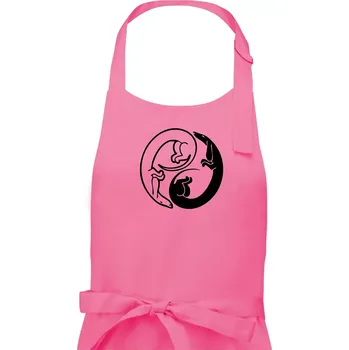 Kuchyňská zástěra Jezevčíci - Jin jang - Dámská zástěra na vaření - Univerzální velikost ( Růžová )
