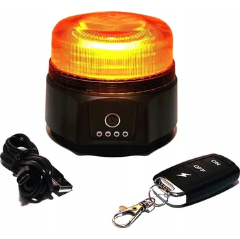 Maják Bezdrátová výstražná LED blikající lampa (maják) s DÁLKOVÝM OVLÁDÁNÍM, na akumulátor