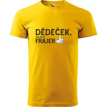 Pánské tričko Sablio Tričko s potiskem Frajer dědeček - žluté 2XL