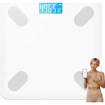 Osobní váha Elektronická osobní váha s Bluetooth analýzou těla 180 kg bílá LCD