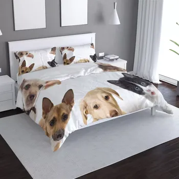 Povlečení Sablio Povlečení Štěňátka a koťátka - 140x200 / 90x70