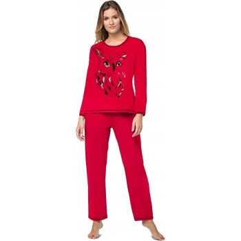 Dámské noční prádlo E.Femme dámské pyžamo bavlna červené velikost 46