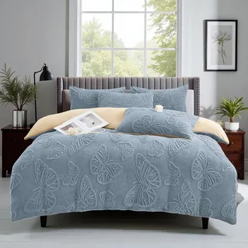 Povlečení Jemné mikroplyš povlečení Homa EXCLUSIVE BLUEGREY 7-dílná sada 140x200 cm