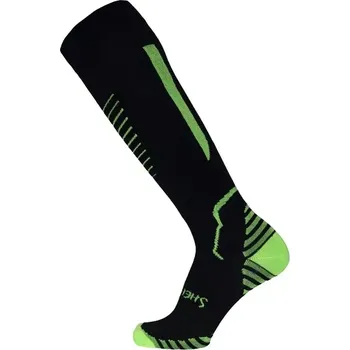 Pánské ponožky Podkolenky KOMPRESSOX černá/zelená - Velikost 45-47