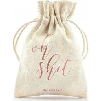 Obraz Bavlněné sáčky Oh shit PartyDeco, růžové zlato