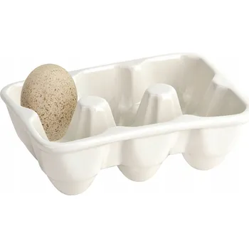 Porcelánový podnos na vejce reliéfní bílý