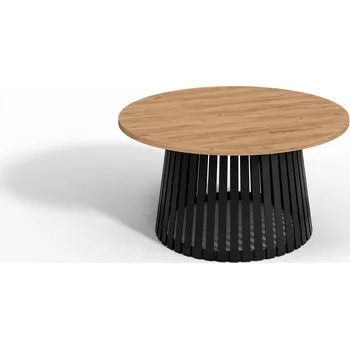 Konferenční stolek Konferenční stolek Abel 75 cm dub craft – moderní kulatý stolek do obývacího pokoje