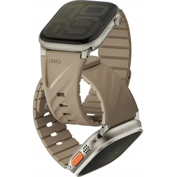 Řemínek na hodinky Fluo UNIQ pásek pro Apple Watch 49/46/45/44/42/41/40mm Magnetický béžový