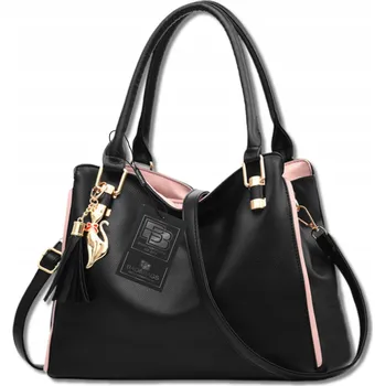 Kabelka Dámská Kožená Kabelka BAD&BAGS Přes Rameno Shopper Černá Prostorná