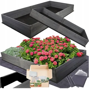 Obraz Květináč dřevo šedý Wamar-Sosenka 117 cm x 237 x 27 cm