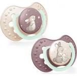 LOVI Dudlík svítící silikonový dynamický NIGHT&DAY 0-6m 2ks holka