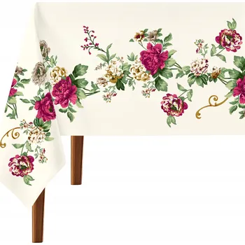 ubrus UBRUS 140x260 CM VÁNOČNÍ STŮL KVĚTINY RŮŽE VÁNOCE dárek Vánoce
