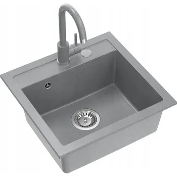 Granitový dřez Jednokomorový granitový dřez Quadron šedý