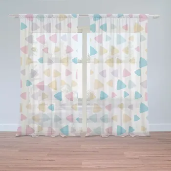 Záclona Sablio Záclony Barevné trojúhelníčky: 2ks 150x250cm