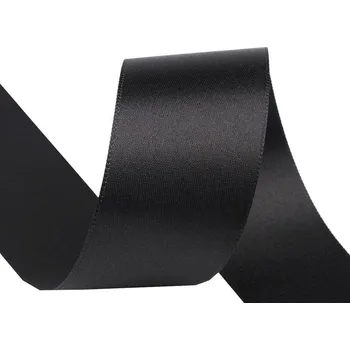 Stuha Atlasová stuha oboulící šíře 40 mm Varianta: 900 černá, Balení: 20 m