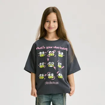 Dívčí tričko Reserved - Tričko Hello Kitty a přátelé - tmavě šedá - 509FT-90X - 509FT-90X-116