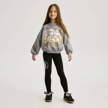 Reserved - Legíny s vysokým podílem bavlny a potiskem - černý - 062FG-99X - 062FG-99X-128