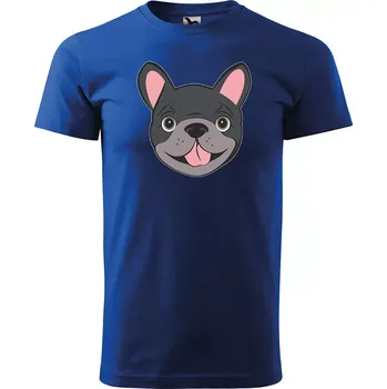 Sablio Tričko s potiskem pro milovníky psů Francouzský buldoček - modré 5XL